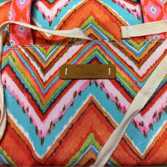 Dena Printed Fold Over Jewelry Bag (or Cosmetics) 4 Compartment With Tie EUC - Picture 7 of 10